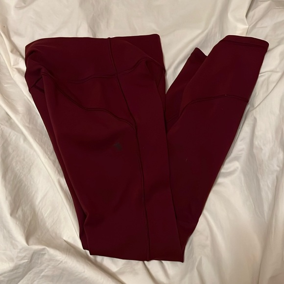 Burgundy Lululemon Leggings - Picture 1 of 5